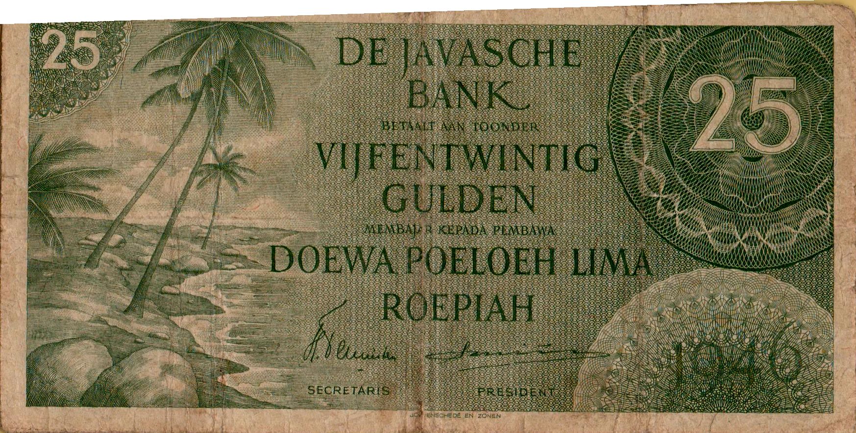 Netherlands Indies 25 1946 VF P-91